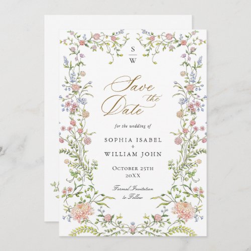 Ornate Grace Pastel Blush Floral Wedding Save The Date