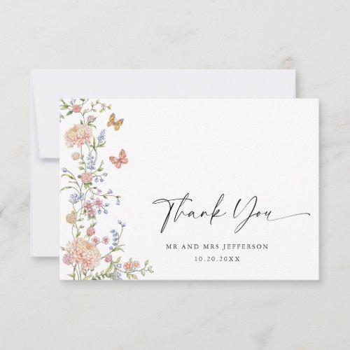 Ornate Grace Pastel Blush Floral Wedding Thank You