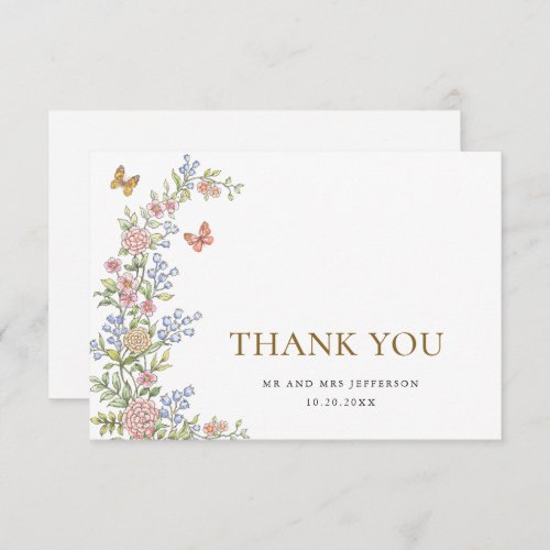 Ornate Grace Pastel Blush Floral Wedding Thank You