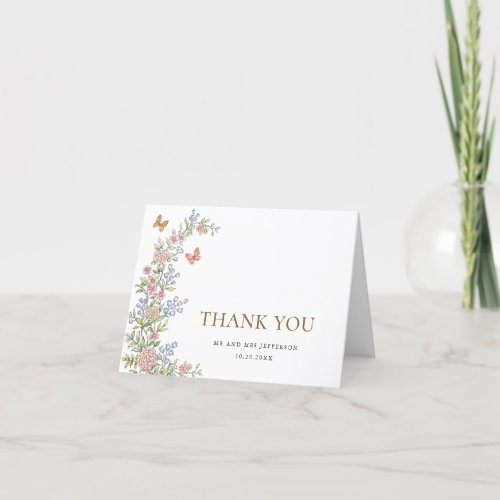 Ornate Grace Pastel Blush Floral Wedding Thank You