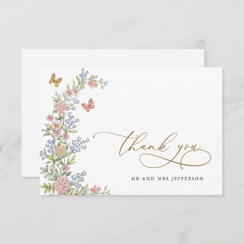 Ornate Grace Pastel Blush Floral Wedding Thank You