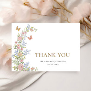 Ornate Grace Pastel Blush Floral Wedding Thank You Card