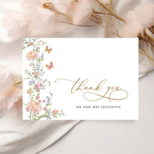 Ornate Grace Pastel Blush Floral Wedding Thank You Card