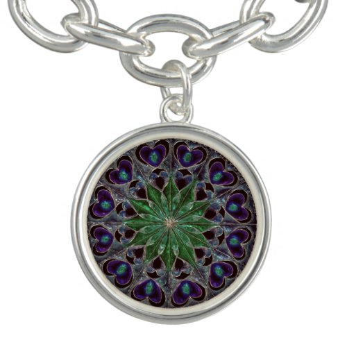 Ornate Green and Blue Mandala Bracelet