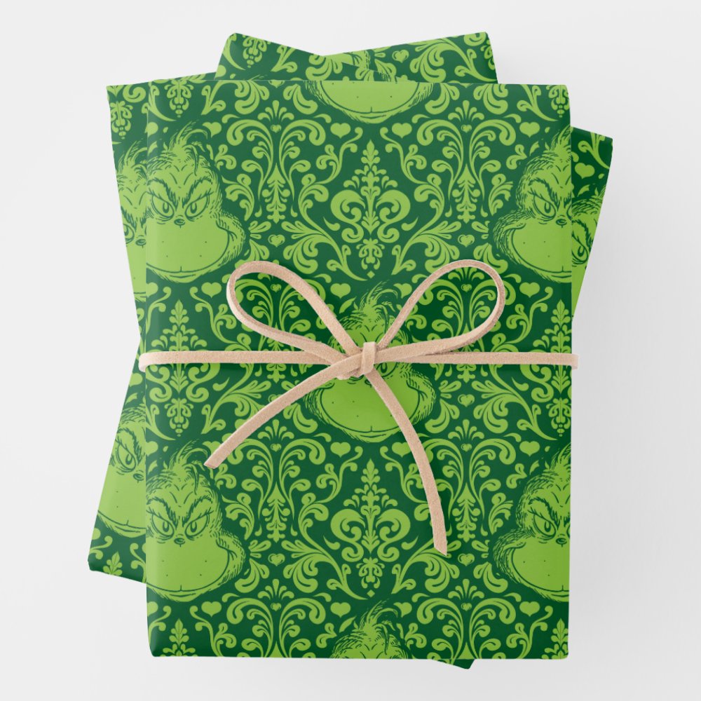 Disover Ornate Green funny character Pattern Wrapping Paper