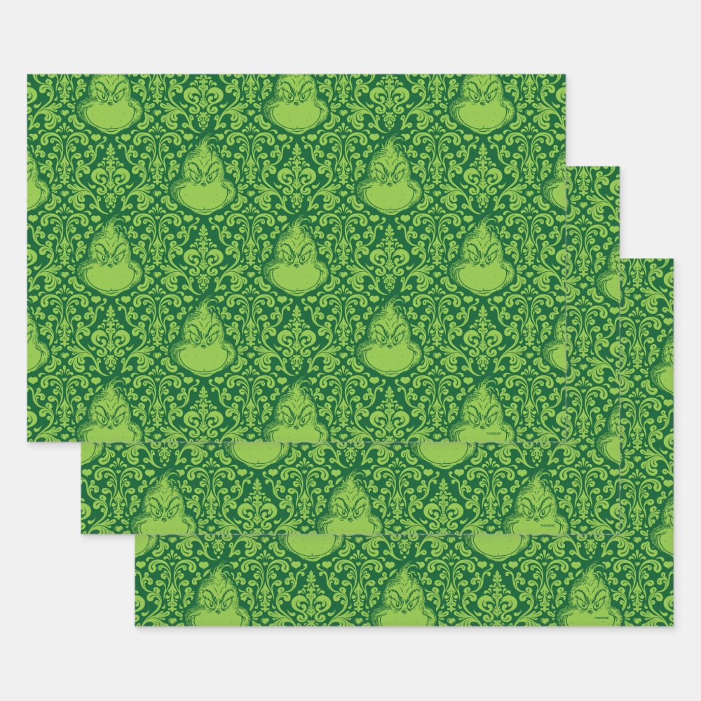 Disover Ornate Green funny character Pattern Wrapping Paper