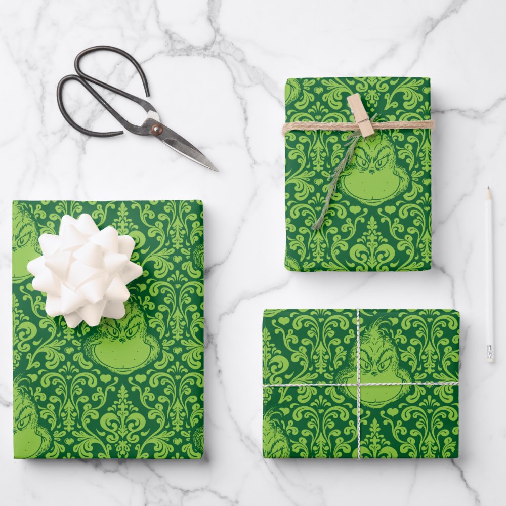 Disover Ornate Green funny character Pattern Wrapping Paper