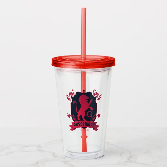 Ornate GRYFFINDOR™ House Crest Acrylic Tumbler (Front)