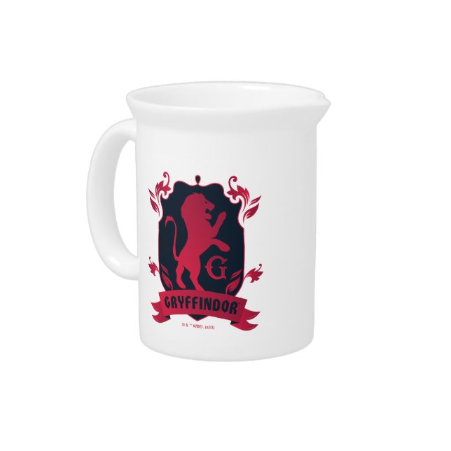 Ornate GRYFFINDOR™ House Crest Beverage Pitcher (Left)