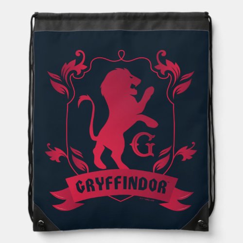 Ornate GRYFFINDOR House Crest Drawstring Bag
