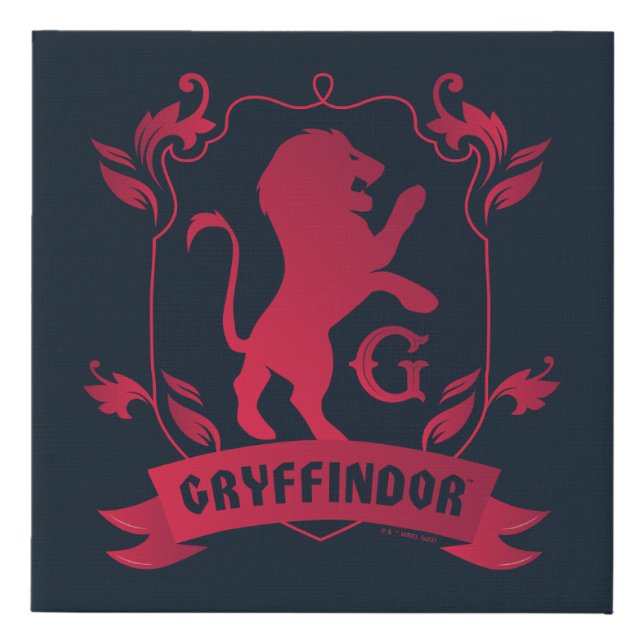 Ornate GRYFFINDOR™ House Crest Faux Canvas Print (Front)