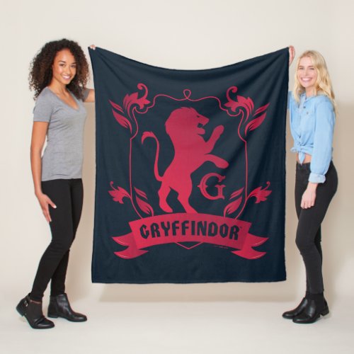 Ornate GRYFFINDOR House Crest Fleece Blanket