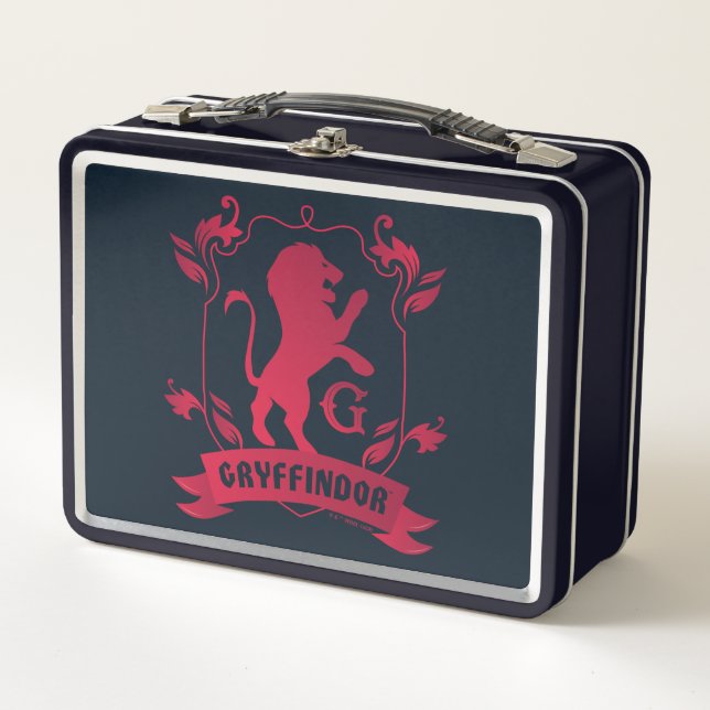 Ornate GRYFFINDOR™ House Crest Metal Lunch Box (Front)