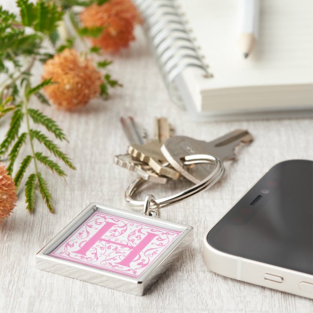 Ornate H Monogram Keychain (Side)