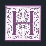 Ornate H Monogram Magnet<br><div class="desc">Customize background color, add text, and change size and placement of image. Please contact me if you would like this image in a different color or product or need assistance.</div>