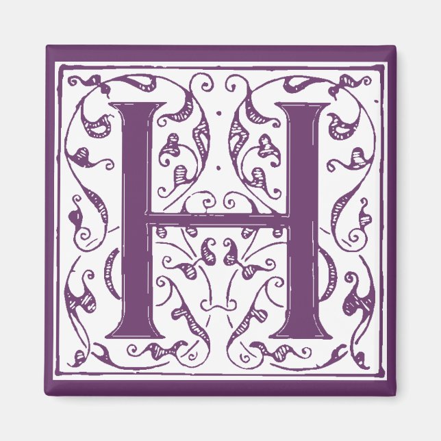 Ornate H Monogram Magnet (Front)