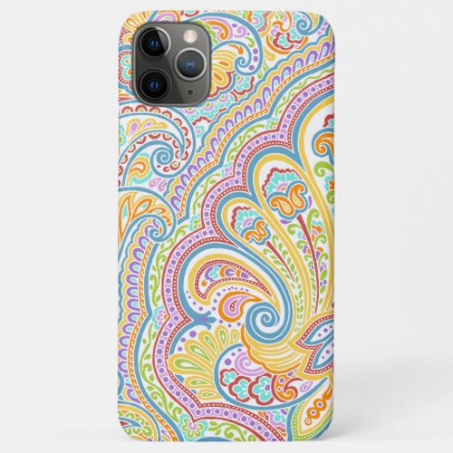 Ornate Hand Drawn Paisley Floral Motif iPhone 11 Pro Max Case