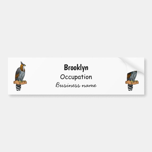 Ornate hawk eagle bird cartoon illustration  bumper sticker (Front)