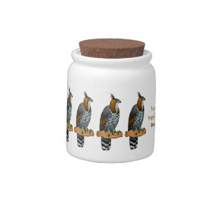Ornate hawk eagle bird cartoon illustration candy jar