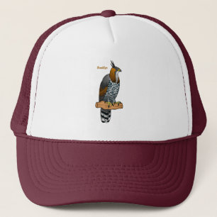 Ornate hawk eagle bird cartoon illustration trucker hat