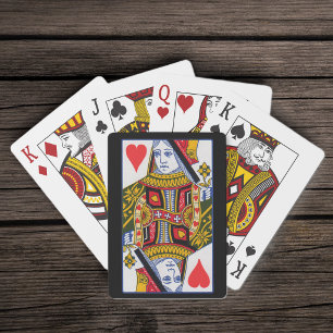 Ornate Heart Queen Red Hearts Black Bicycle Playin Poker Cards