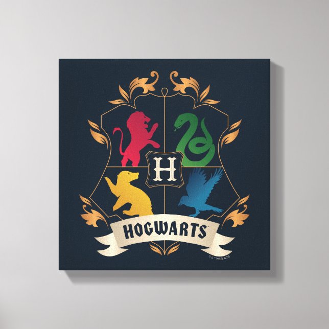 Ornate HOGWARTS™ House Crest Canvas Print (Front)