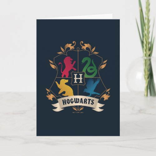 Ornate HOGWARTS House Crest Card