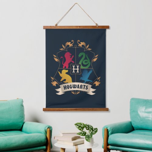 Ornate HOGWARTSâ House Crest Hanging Tapestry