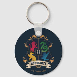 Ornate HOGWARTS™ House Crest Keychain