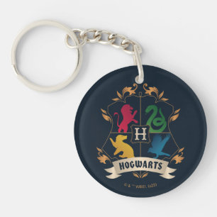 Ornate HOGWARTS™ House Crest Keychain