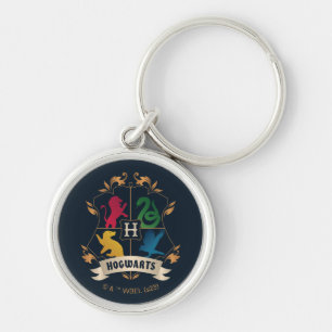 Ornate HOGWARTS™ House Crest Keychain