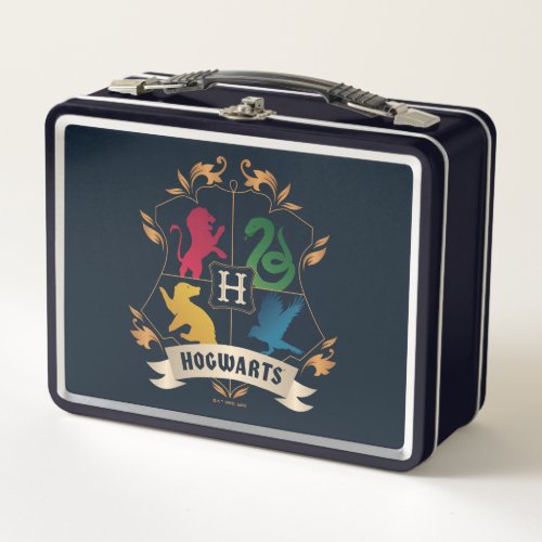 Ornate HOGWARTS House Crest Metal Lunch Box