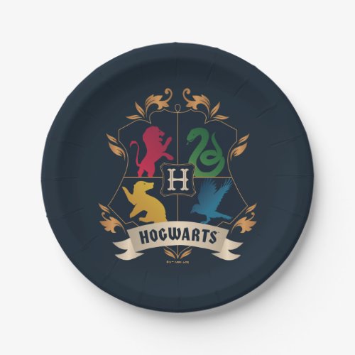 Ornate HOGWARTSâ House Crest Paper Plates