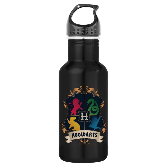 Ornate HOGWARTS™ House Crest Stainless Steel Water Bottle (Front)
