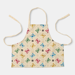 Ornate HOGWARTS™ House Crests Pattern Apron