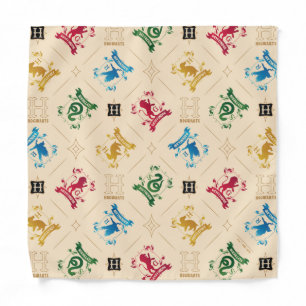 Ornate HOGWARTS™ House Crests Pattern Bandana
