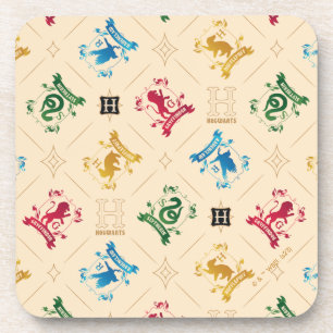 Ornate HOGWARTS™ House Crests Pattern Beverage Coaster