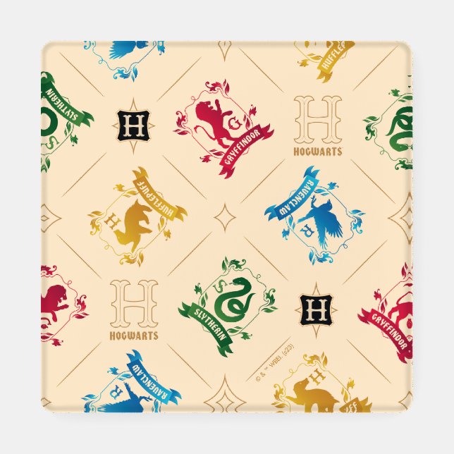 Ornate HOGWARTS™ House Crests Pattern Coaster Set (Single)