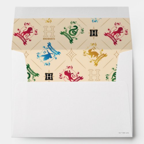 Ornate HOGWARTSâ House Crests Pattern Envelope