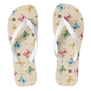 Ornate HOGWARTS™ House Crests Pattern Flip Flops