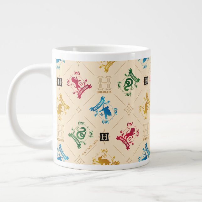 Ornate HOGWARTS™ House Crests Pattern Giant Coffee Mug (Left)