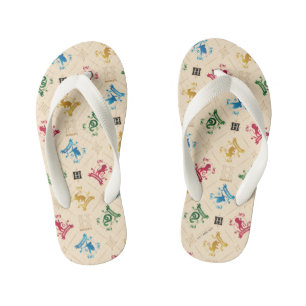 Ornate HOGWARTS™ House Crests Pattern Kid's Flip Flops