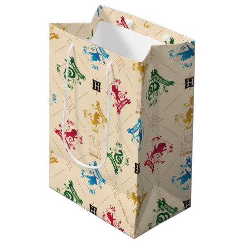 Ornate HOGWARTSâ House Crests Pattern Medium Gift Bag