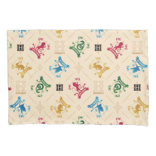 Ornate HOGWARTS™ House Crests Pattern Pillow Case