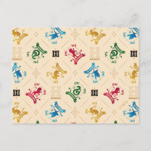 Ornate HOGWARTS™ House Crests Pattern Postcard