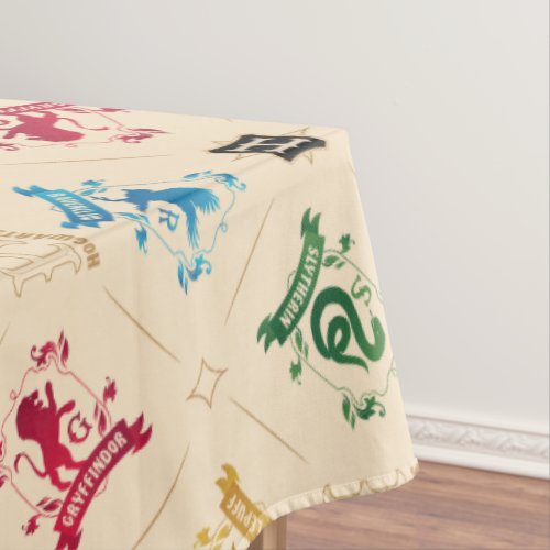 Ornate HOGWARTSâ House Crests Pattern Tablecloth