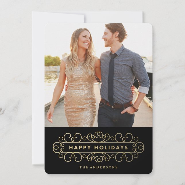 Ornate Holiday in Black Card (Front)