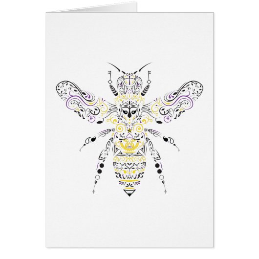 ornate honey bee cards (Front)