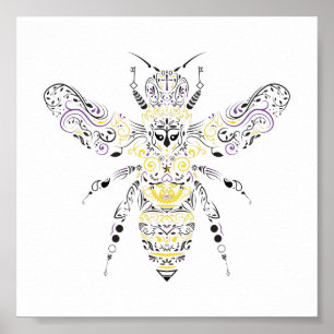 ornate honey bee poster