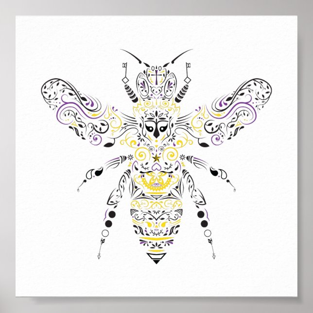 ornate honey bee poster (Front)
